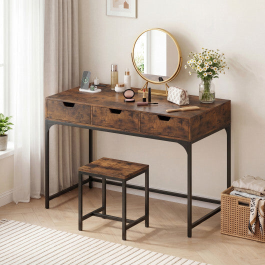 Office Desk with Power Outlets and Hidden Compartment for Study-White W2B