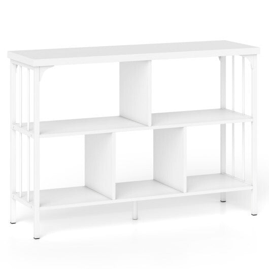 3-Tier Horizontal Cubby Bookshelf with Open Shelves-White W2B