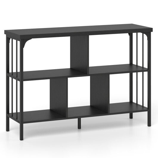 3-Tier Horizontal Cubby Bookshelf with Open Shelves-White W2B