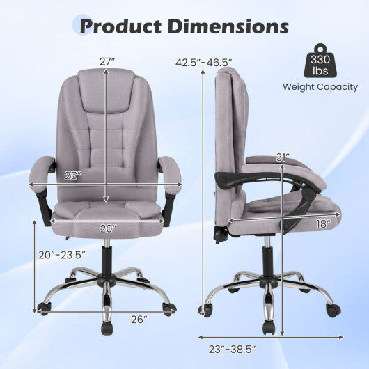 Big High Back Executive Chair with Linkage Armrests and Leather Padded Seat for Office-Black W2B