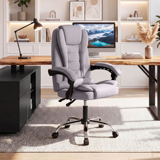 Big High Back Executive Chair with Linkage Armrests and Leather Padded Seat for Office-Black W2B