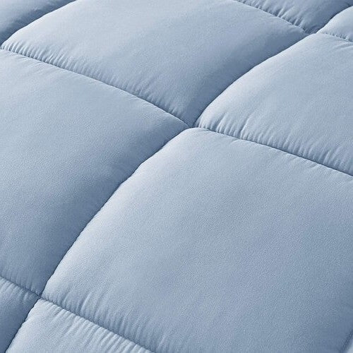 Queen Size Reversible Microfiber Down Alternative Comforter Set in Blue FastFurnishings