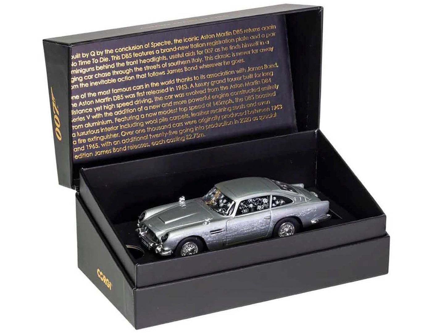 Aston Martin DB5 RHD (Right Hand Drive) Silver (Damaged) James Bond 007 "No Time To Die" (2021) Movie Diecast Model Car by Corgi