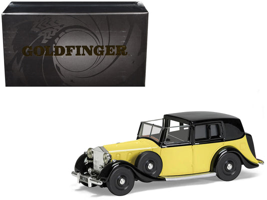 Rolls Royce Phantom III Sedanca de Ville Yellow with Black Top James Bond 007 "Goldfinger" (1964) Movie Diecast Model by Corgi-0