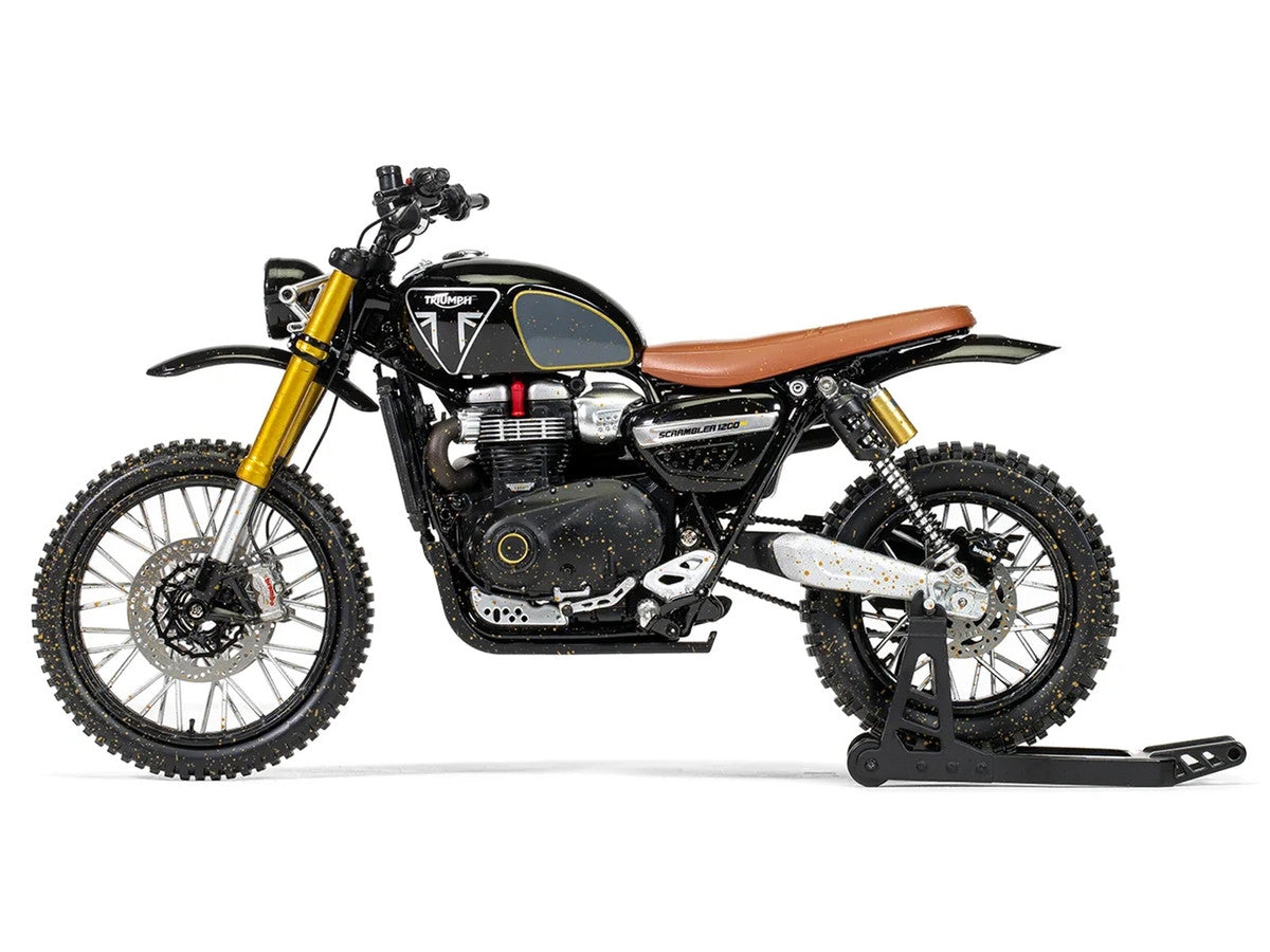 Triumph Scrambler 1200 XE Motorcycle Black (Dirty Version) James Bond 007 "No Time to Die" (2021) Movie Diecast Model Car by Corgi-3