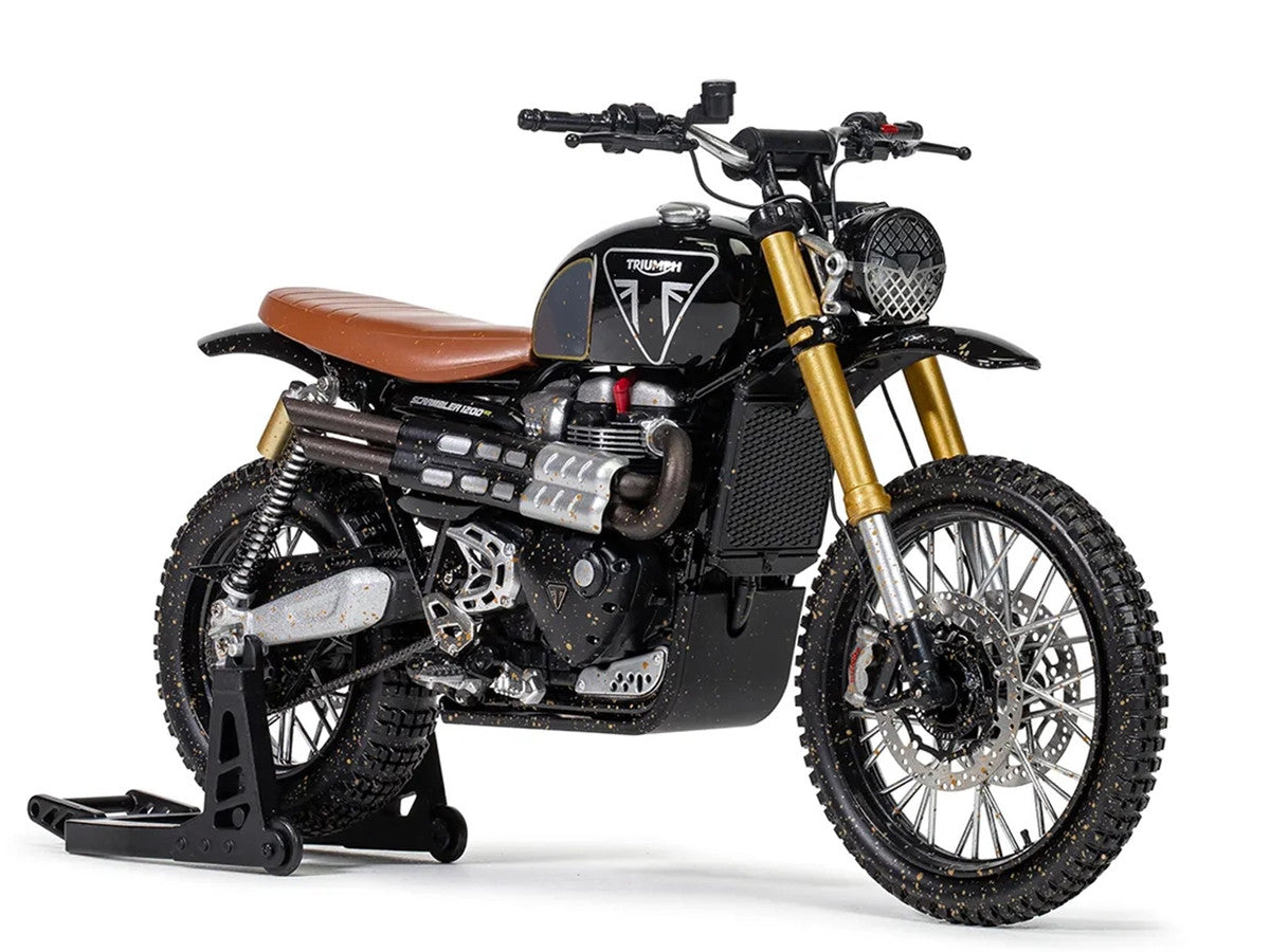 Triumph Scrambler 1200 XE Motorcycle Black (Dirty Version) James Bond 007 "No Time to Die" (2021) Movie Diecast Model Car by Corgi-2