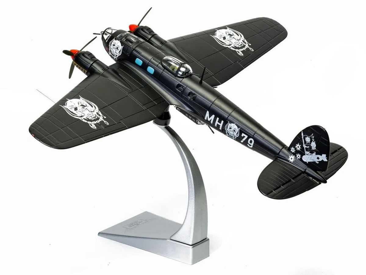 Heinkel He III Bomber Aircraft "Motorhead" Black with Graphicss 1/72 Diecast Model by Corgi Corgi