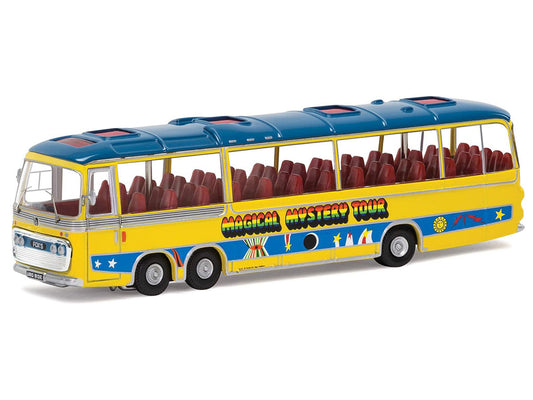The Beatles "Magical Mystery Tour" Bus Yellow with Blue Top and Graphics Diecast Model Car by Corgi Corgi