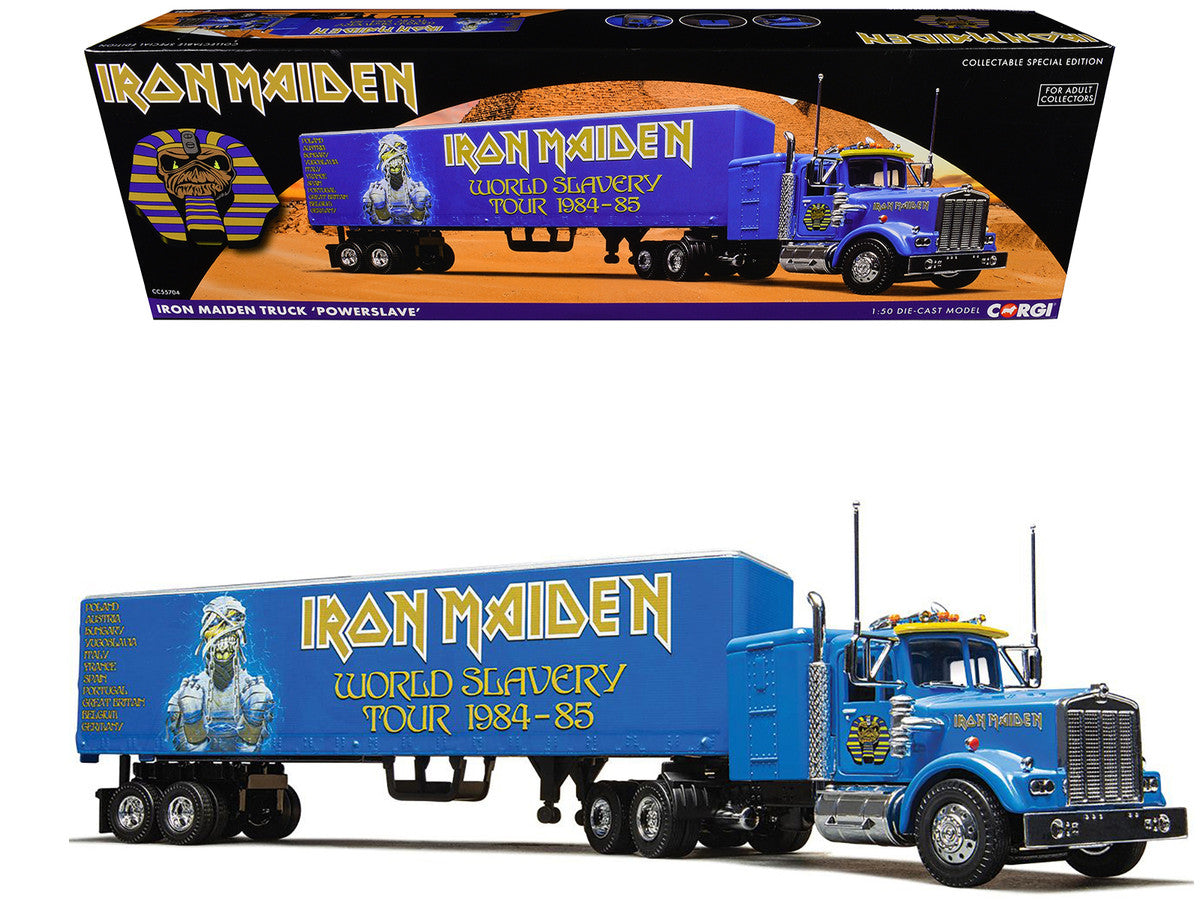 Iron Maiden "Powerslave" Transport Truck Blue "World Slavery Tour 1984-85" 1/50 Diecast Model by Corgi Corgi