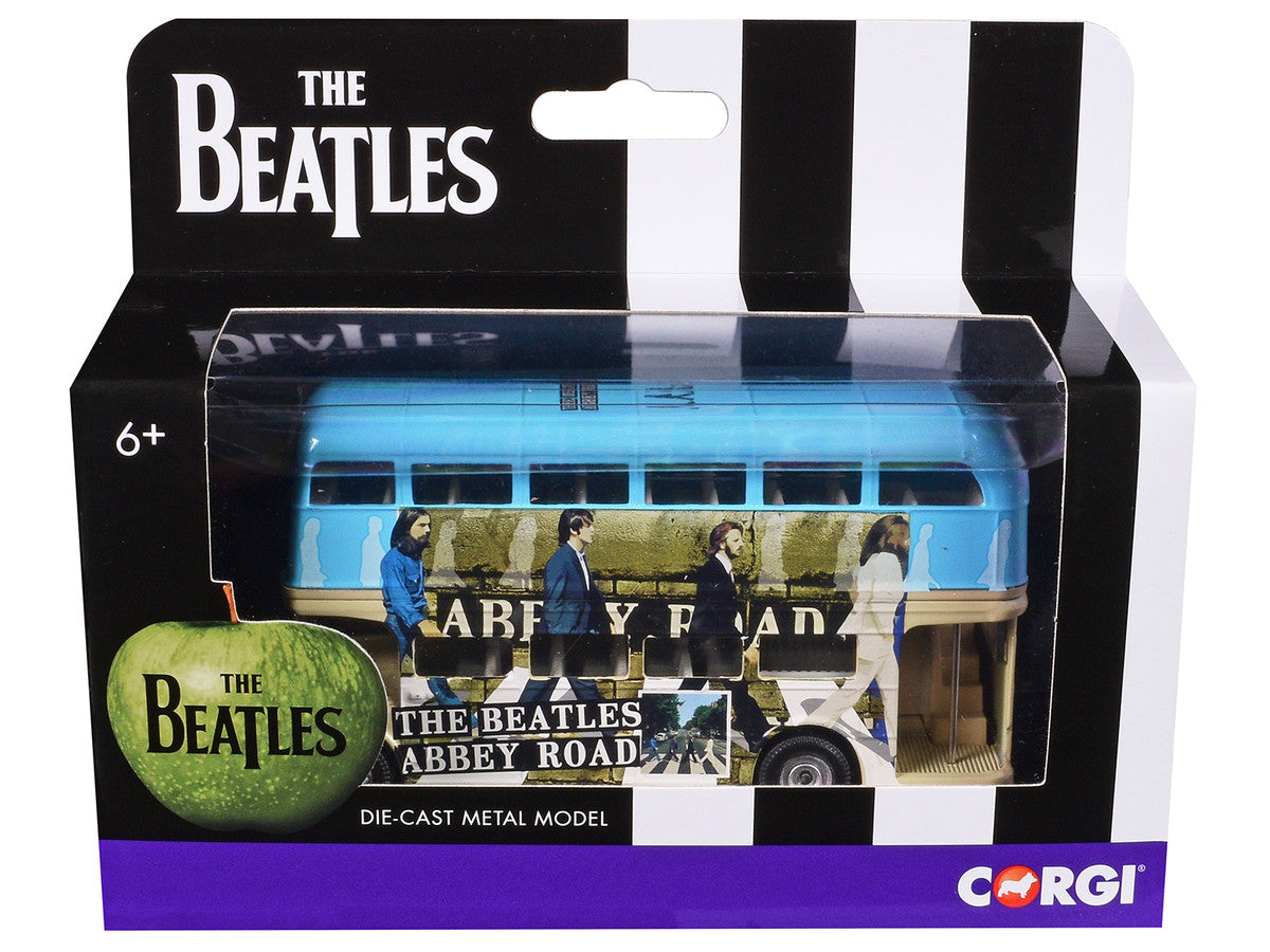 The Beatles London Double Decker Bus "Abbey Road" Blue and Beige Diecast Model Car by Corgi Corgi