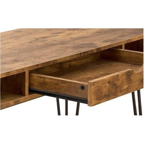 Farmhouse Rustic Home Office 1 Drawer Writing Desk FastFurnishings
