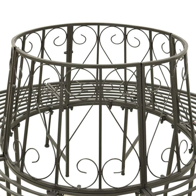Roundabout Circular Outdoor Garden Tree Bench in Heavy Duty Grey Steel FastFurnishings