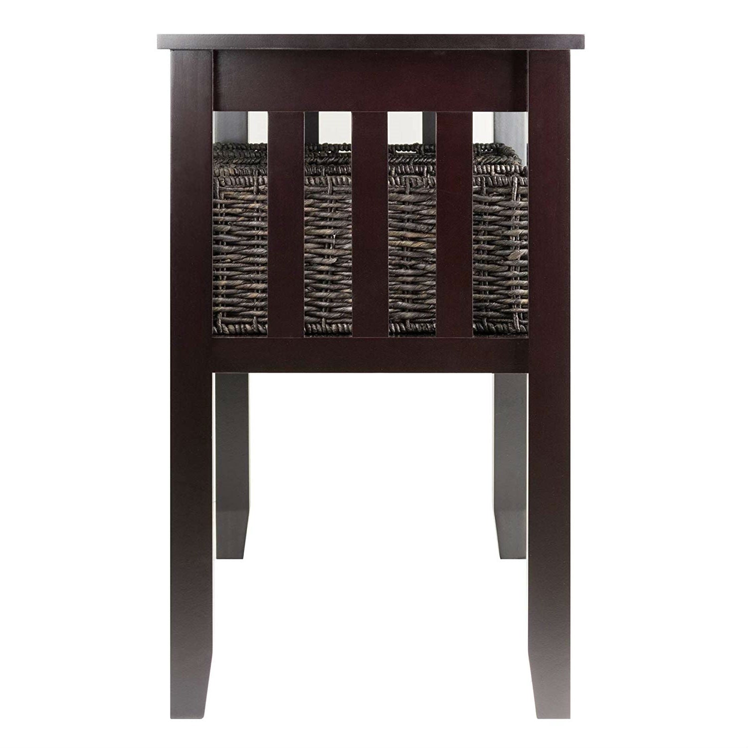 Espresso 2 Tier Entryway Hall Console Table with 3 Storage Baskets FastFurnishings