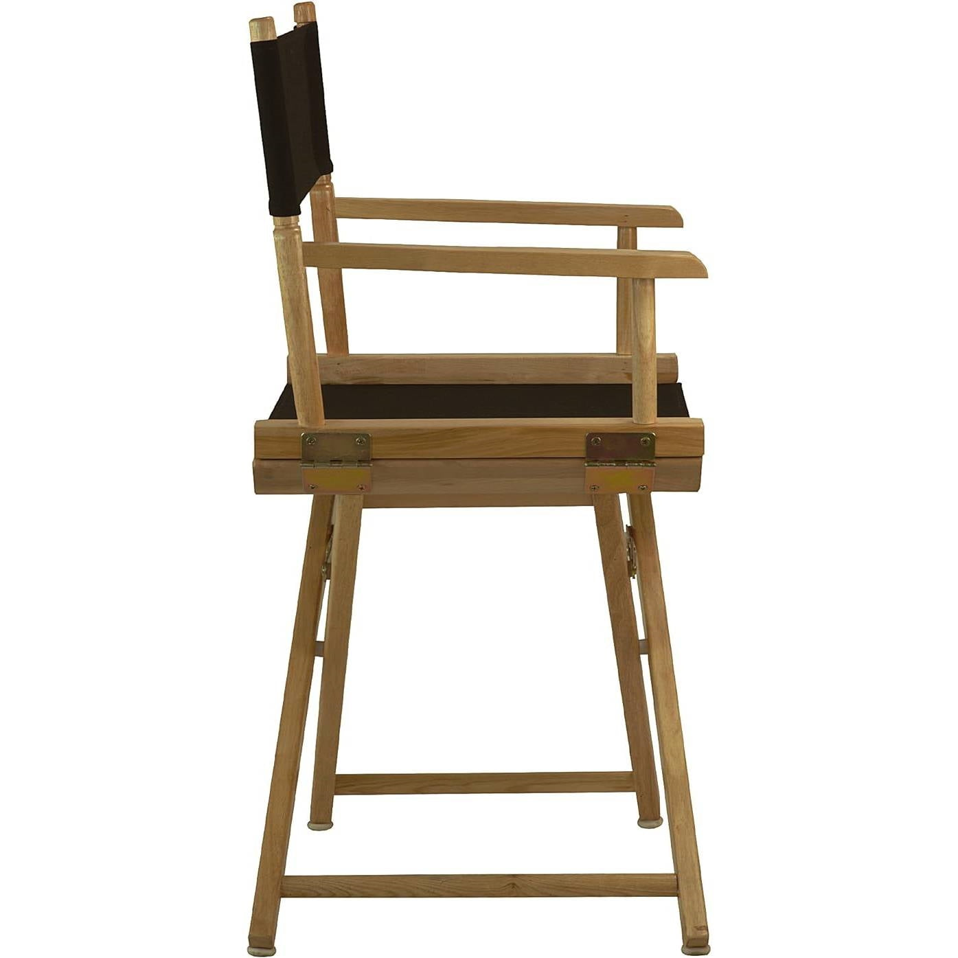 Solid Wood Frame Indoor/Outdoor Patio Dining Directors Chair with Black Seat FastFurnishings
