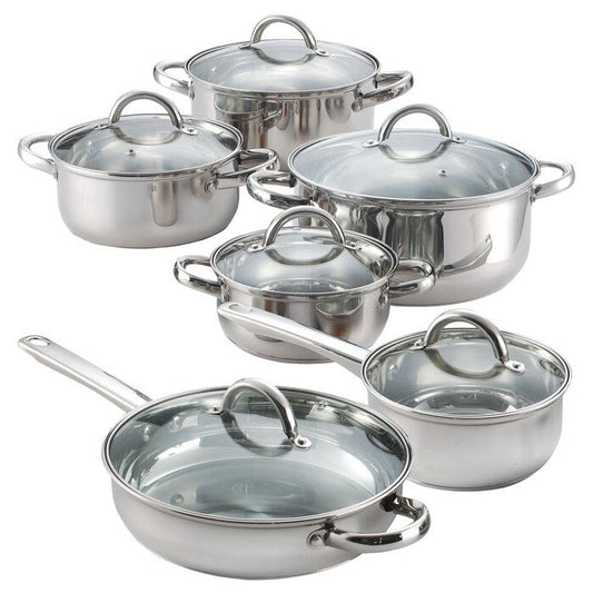 12 Piece Cool Touch Stainless Steel Cookware Set HomePacific