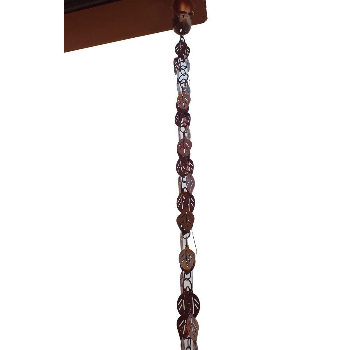 Pure Copper 8.5 Ft Leaves Rain Chain Rainwater Downspout FastFurnishings