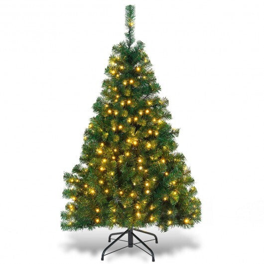 4.5 Feet PVC Pre-lit Artificial Hinged Christmas Tree W2B