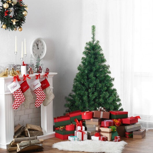 4.5 Feet PVC Pre-lit Artificial Hinged Christmas Tree W2B