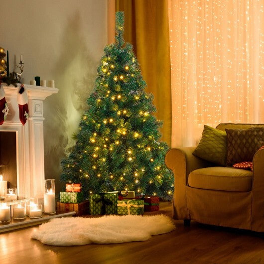 4.5 Feet PVC Pre-lit Artificial Hinged Christmas Tree W2B
