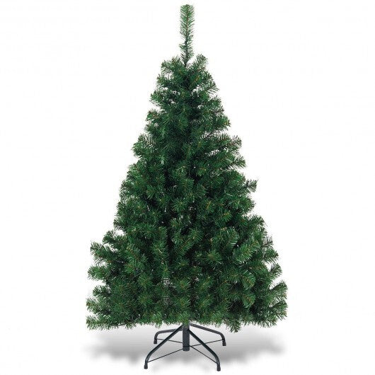 4.5 Feet PVC Pre-lit Artificial Hinged Christmas Tree W2B