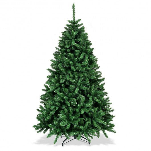 6 Feet Hinged Artificial Christmas Tree with Solid Metal Stand W2B