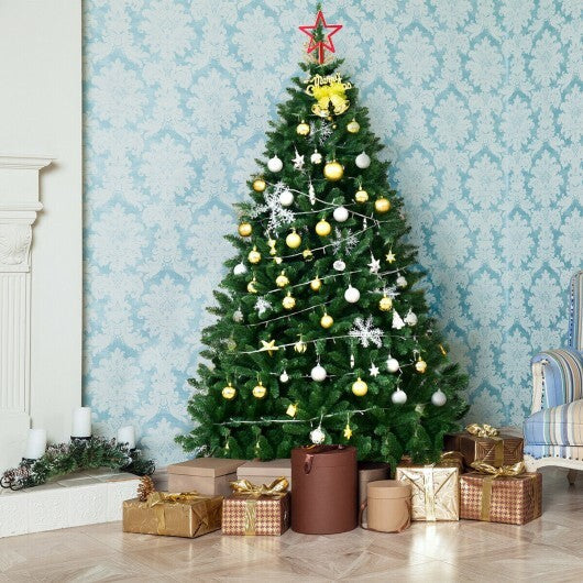 6 Feet Hinged Artificial Christmas Tree with Solid Metal Stand W2B