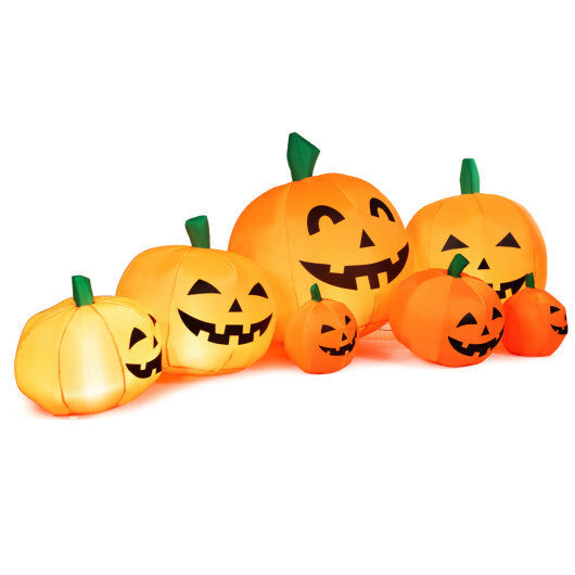 7.5 Feet Halloween Inflatable 7 Pumpkins Patch with LED Lights W2B
