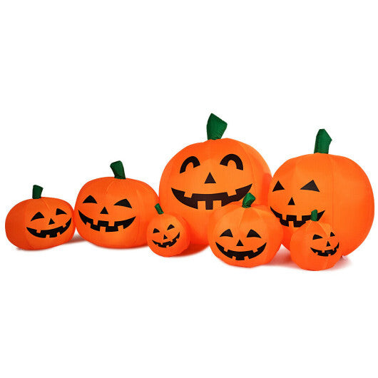 7.5 Feet Halloween Inflatable 7 Pumpkins Patch with LED Lights W2B