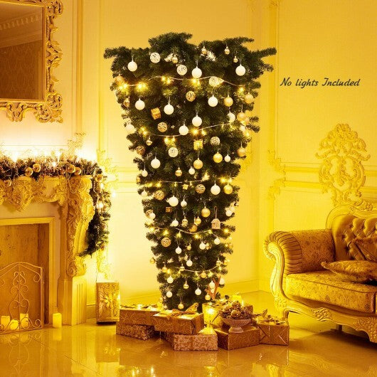 7 Feet Unlit Upside Down Artificial Christmas Tree W2B
