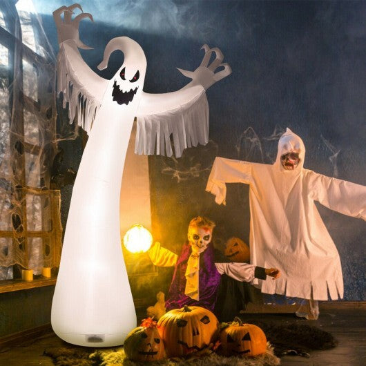 12 Feet Halloween Inflatable Spooky Ghost with Blower and LED Lights W2B