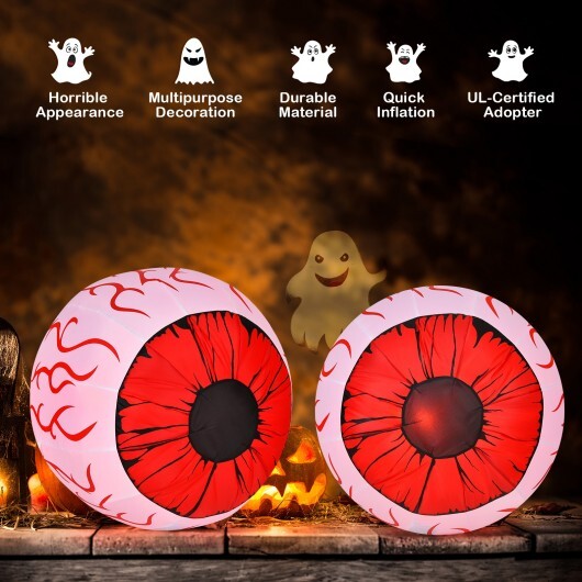 2 Pack 3 Feet Halloween Inflatable Eyeballs with Air Blower W2B