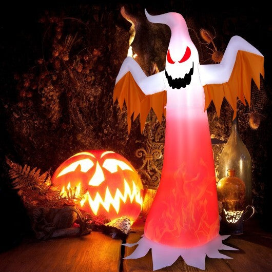 8 Feet Halloween Inflatable Ghost with Rotatable Flame LED Lights W2B