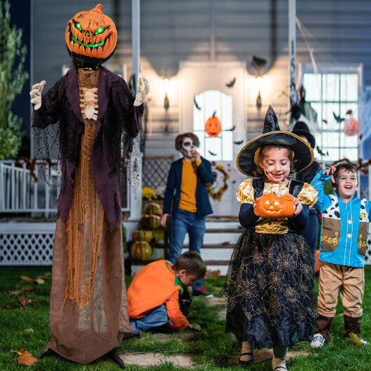 5.6 Feet Halloween Animated Standing Pumpkin Scarecrow W2B