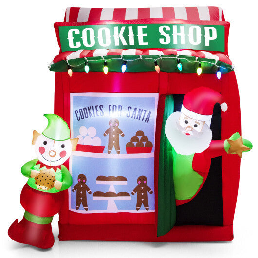 6.3 Feet Inflatable Gingerbread Cookie Shop with Santa Claus W2B