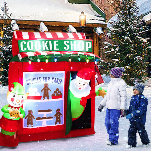 6.3 Feet Inflatable Gingerbread Cookie Shop with Santa Claus W2B