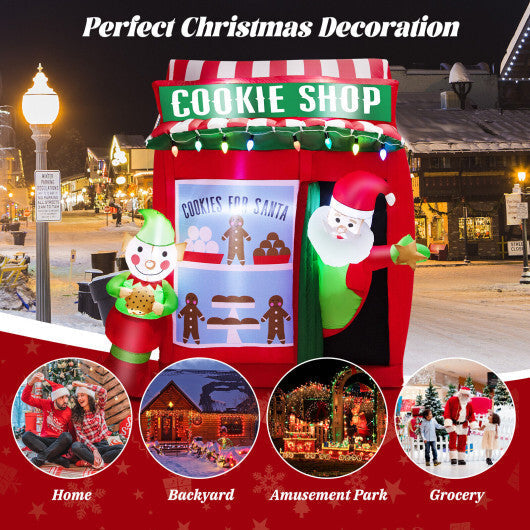 6.3 Feet Inflatable Gingerbread Cookie Shop with Santa Claus W2B