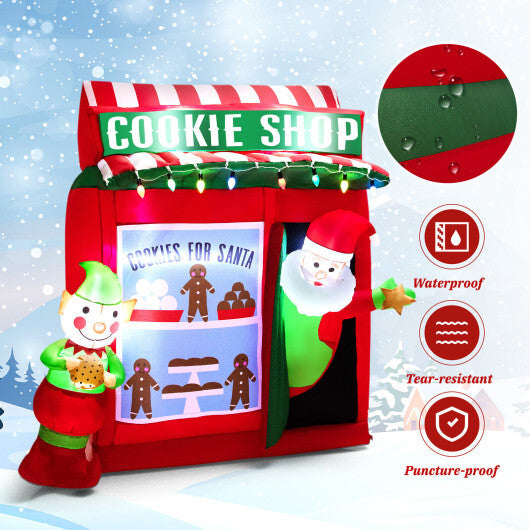 6.3 Feet Inflatable Gingerbread Cookie Shop with Santa Claus W2B
