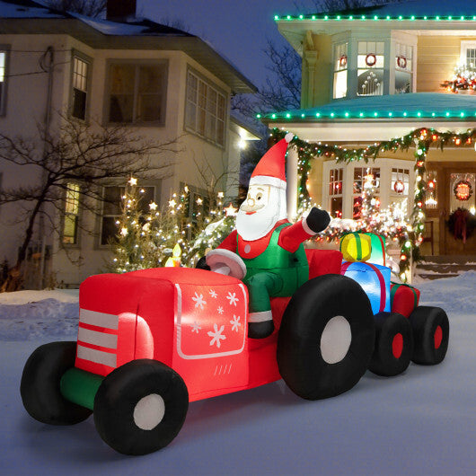 9 Feet Long Christmas Inflatables Santa Claus Decoration with Gifts W2B