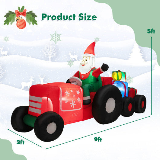 9 Feet Long Christmas Inflatables Santa Claus Decoration with Gifts W2B