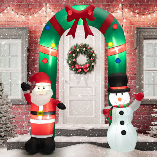 8 Feet Christmas Inflatable Archway with Santa Claus and Snowman W2B