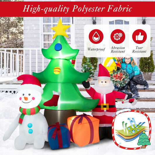7.2 Feet Inflatable Lighted Christmas Decoration Tree with Santa Claus W2B