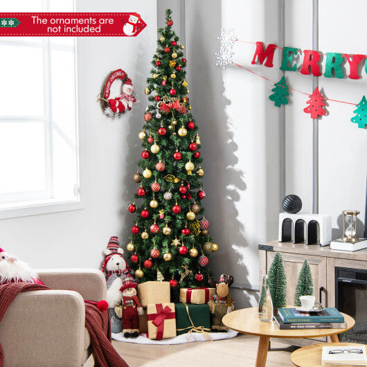 7 Feet Prelit Half-Shape Christmas Tree with 150 Lights W2B