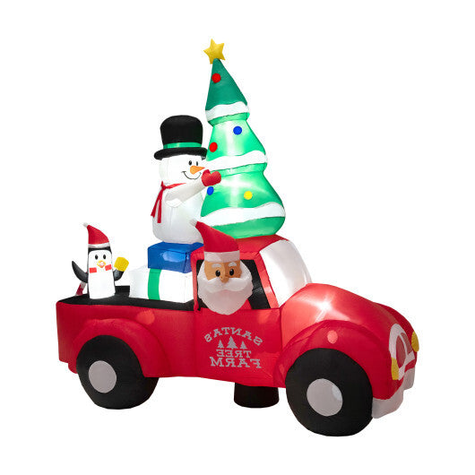 8 Feet Wide Inflatable Santa Claus Driving a Car with LED and Air Blower W2B