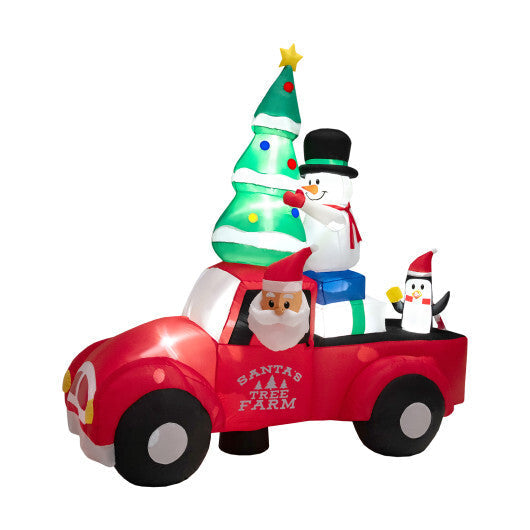 8 Feet Wide Inflatable Santa Claus Driving a Car with LED and Air Blower W2B