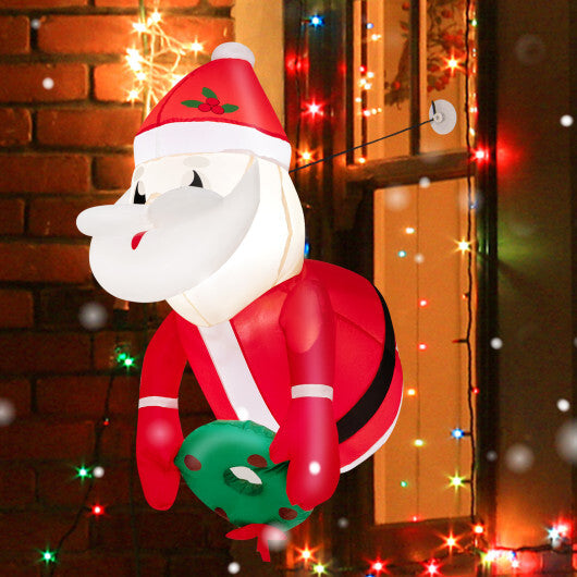 3.3 Feet Lighted Inflatable Santa Claus Broke Out from Window W2B