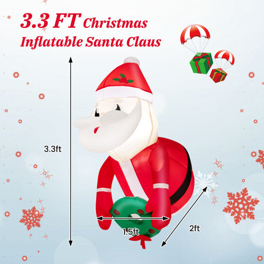 3.3 Feet Lighted Inflatable Santa Claus Broke Out from Window W2B