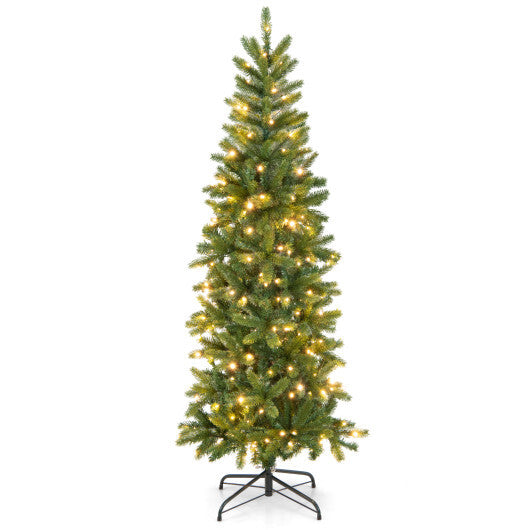 Pencil Christmas Tree with 180 Warm White and Multi-color LED Lights W2B