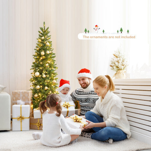 Pencil Christmas Tree with 180 Warm White and Multi-color LED Lights W2B