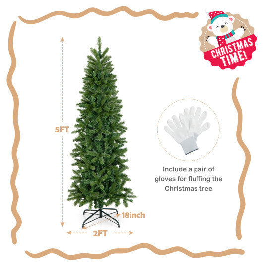 Pencil Christmas Tree with 180 Warm White and Multi-color LED Lights W2B