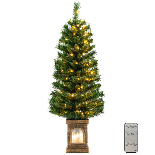 4 Feet Pre-Lit Potted Christmas Tree W2B